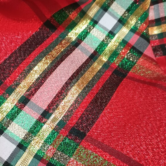 Sweet Charmers Plaid Jacket Dress 6 2 Piece Red & Gold Christmas Velvet Jacket - Picture 5 of 9
